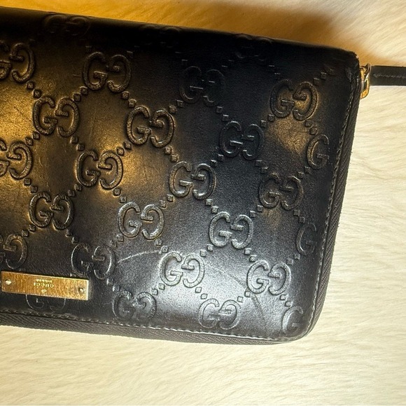 Authentic Gucci Black Guccissima Leather Zip Around Wallet black leather - Picture 3 of 7